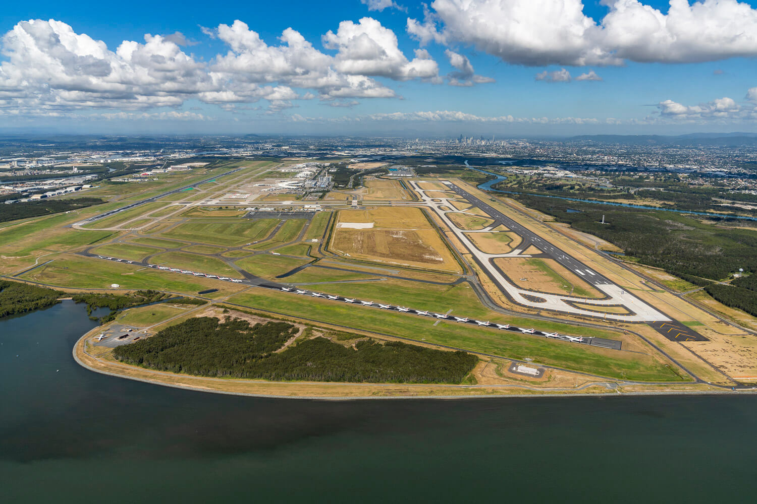 Brisbane Airport aerial view — April 2020